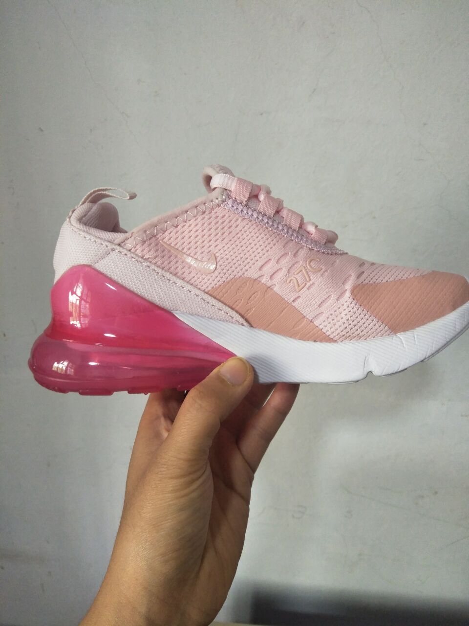 Kids Nike Air Max 270 Pink White Shoes